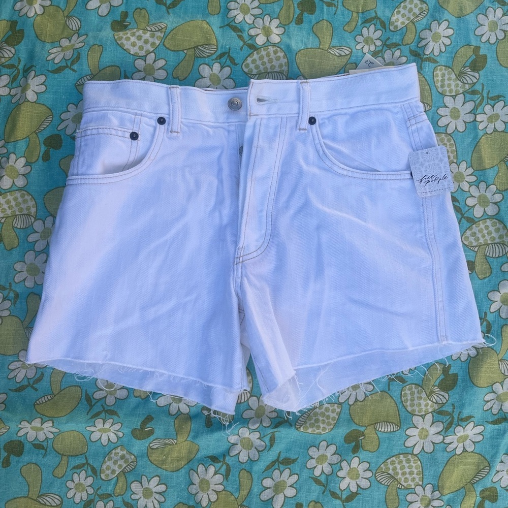 We the Free White Jean Shorts 27